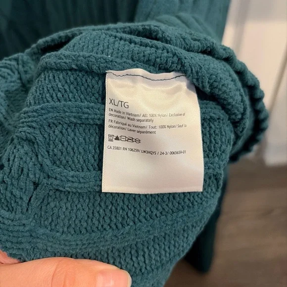 NWT Storm Teal Lululemon Cable-Knit Oversized Crewneck Sweater size XL - Picture 7 of 7